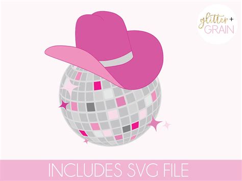 Cowgirl Hat Disco Ball Svg Disco Cowgirl Svg Western Svg Cowboy Style ...