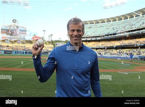 John Thune U.S. Senator from South Dakota throws out the 1st pitch before the game. The Colorado ...