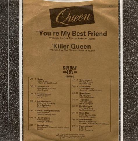 Queen "You're My Best Friend" reissue single gallery