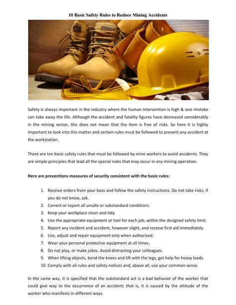 10 basic safety rules to reduce mining accidents by businessfuel.seo ...