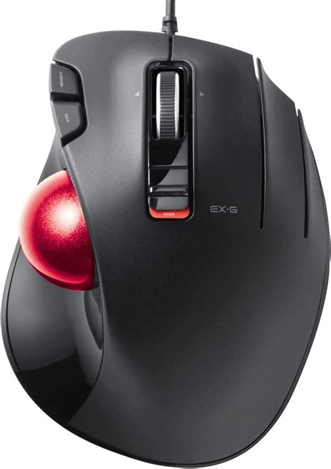 ELECOM Trackball Mouse Thumb Operated Model, Red Ball, Wired, Ergonomic ...