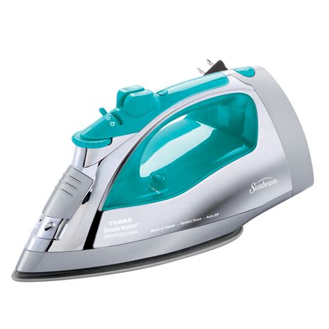 Sunbeam® Steam Master® Chrome & Teal Iron with Retractable Cord