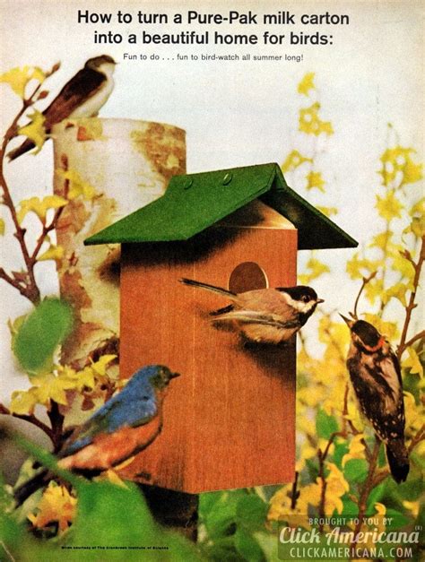 Make a milk carton bird house (1964) - Click Americana