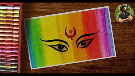 Navratri Drawing Step by Step | Durga drawing with Oil Pastels using 9 ...