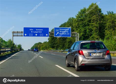 North Rhine-Westphalia, Germany - July 26, 2019: Road traffic on the ...