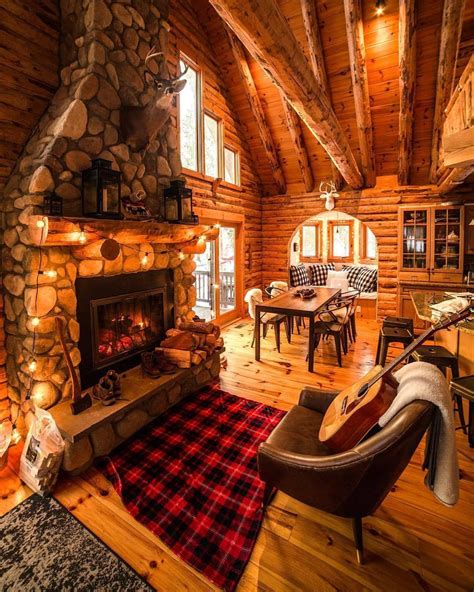 51 Silent Home Decor Cozy Winter Cabin (With images) | Cabin interiors, Cabin style, Log cabin ...