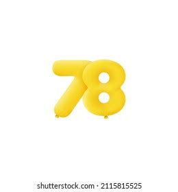 Yellow 3d Number 48 Balloon Realistic Stock Vector (Royalty Free ...