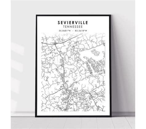 Sevierville City Map Print Sevierville Tennessee Map Print Sevierville ...