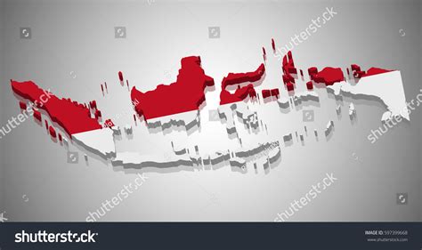 Indonesia Map Flag Stock Vector (Royalty Free) 597399668 | Shutterstock