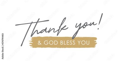 Thank you and god bless you, Handwritten Lettering. Template for Banner ...