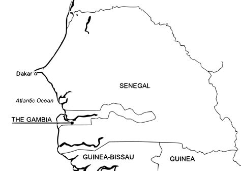 Printable Senegal Map coloring page - Download, Print or Color Online for Free