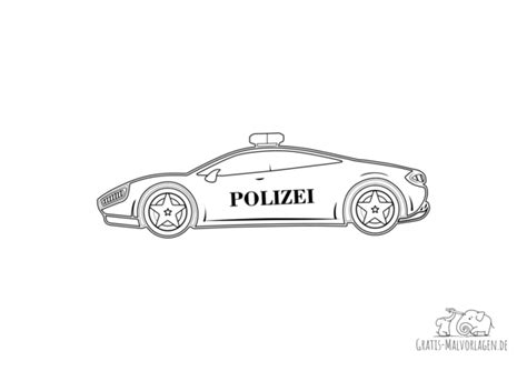 Ausmalbild Polizeiauto Rennwagen - Gratis Malvorlagen