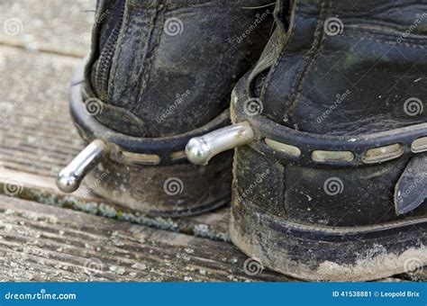 Black Riding Boots With Spurs Stock Photo - Image: 41538881