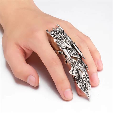 Fashion Dragon Pattern Design Long Rings Finger Jewelry High Quality ...