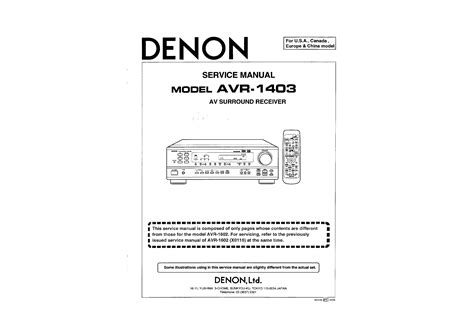 Service Manual for DENON AVR-483 - Download