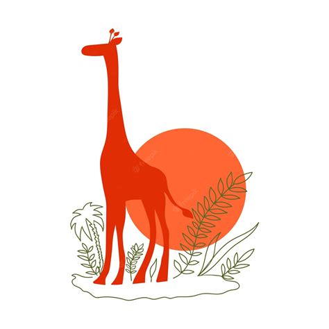 Premium Vector | Funny illustration of giraffe silhouette