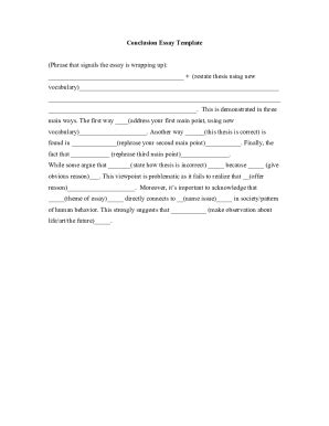 Fillable Online Conclusion Essay Template Fax Email Print - pdfFiller