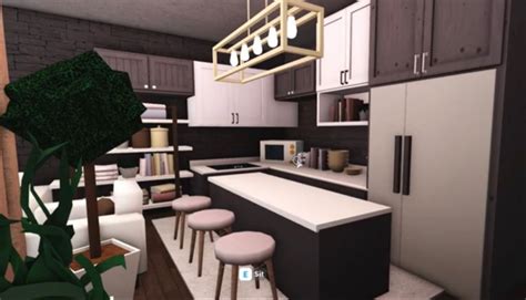 Bloxburg loft kitchen on roblox Aesthetic Bedroom, Kitchen Bar, Breakfast Bar, Real, Building ...