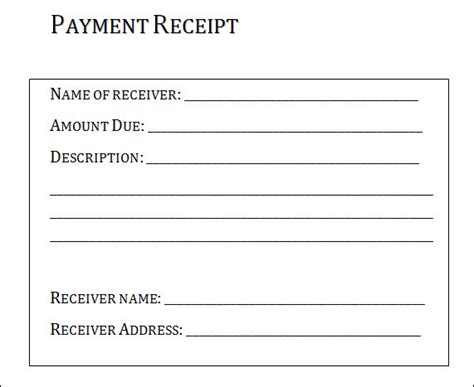 payment receipt templates 12 free printable word excel - payment receipt samples of all order ...