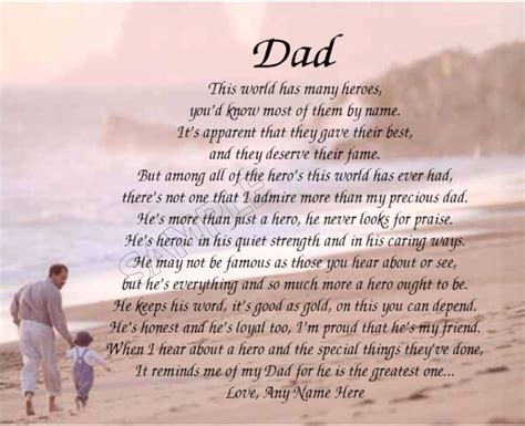 Dad My Hero Personalized Poem Memory Birthday Father's Day Gift • $7.95 | Dad poems, Birthday ...