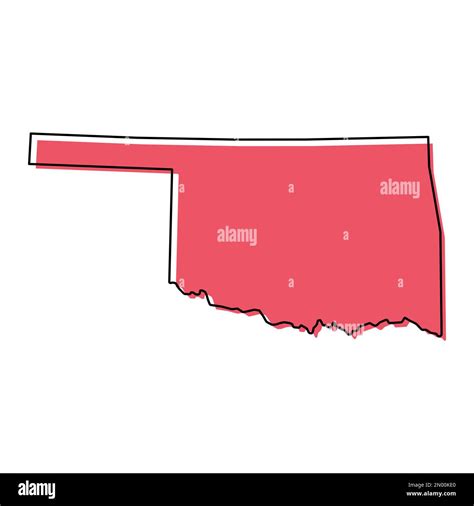 Oklahoma map shape, united states of america. Flat concept icon symbol ...