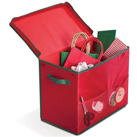 Homz® Holiday Gift Bag Storage Container, Red with Green Trim, Set of 1 - Walmart.com