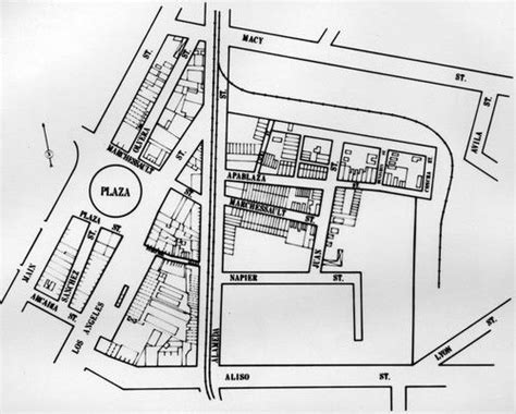 Chinatown map before union station was built | Los angeles history, Los angeles map, Los angeles