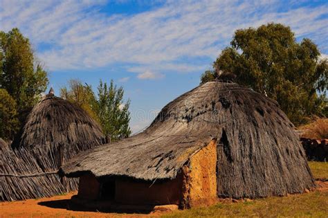 Rondavel (South Africa) stock photo. Image of roof, blue - 9466412