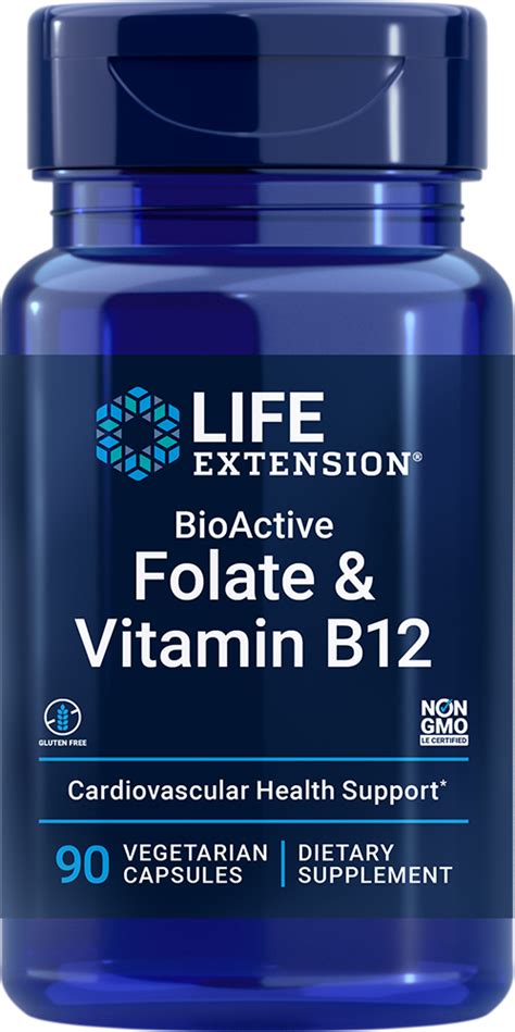 BioActive Folate & Vitamin B12, 90 vegetarian capsules - Life Extension