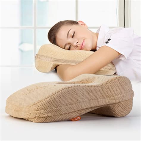 SleepEzbedz Travel Memory pillow Office Nap Pillow L shape Slow Rebound Memory Foam Pillow for ...