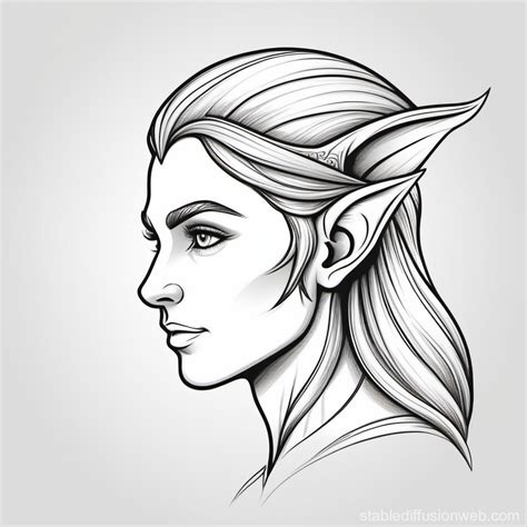 pencil drawing of a wood elf s head profile Prompts | Stable Diffusion Online