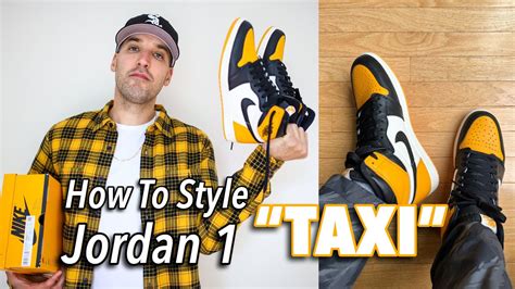 How To Style Nike Air Jordan 1 “TAXI” Sneakers - "Yellow Toe" Jordans On Feet & Outfits - YouTube