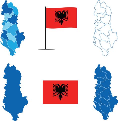 Albania Map and Flag Vector illustration 23678793 Vector Art at Vecteezy