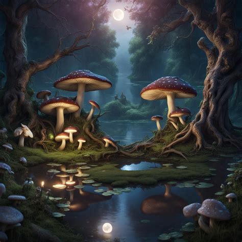 Magical mushroom forest - AI Generated Artwork - NightCafe Creator