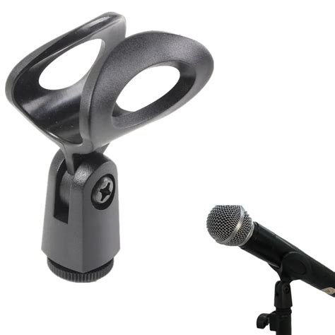 Universal Plastic Microphone Clips Holder Flexible Rubberized Stand Bracket For Wired/Wireless ...