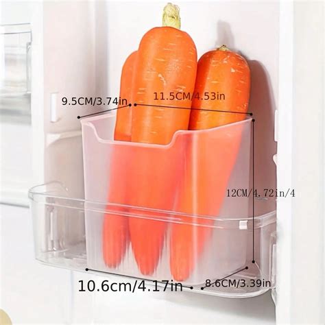 2pcs New Style Refrigerator Side Door Semi-Transparent Storage Box, Food Classification Box ...