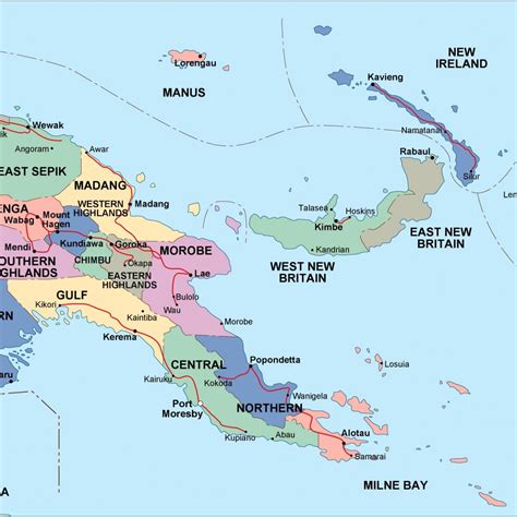 papua new guinea political map. Eps Illustrator Map | A vector eps maps ...