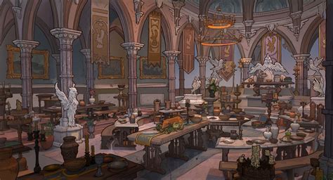 ArtStation - Medieval Fantasy Banquet Hall, Natcha Ngamtweerat ...