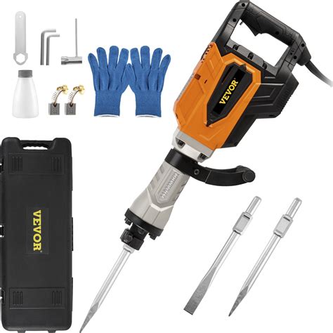 VEVOR Electric Demolition Jack Hammer 4500W, 1800BPM Heavy Duty Concrete Breaker w/ Chisel, Case ...