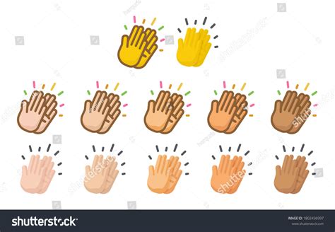 Clapping Hands Emoji Set Two Styles Stock Vector (Royalty Free) 1802436997 | Shutterstock