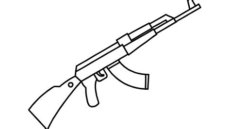 How To Draw An Ak 47 Gun || Easily Step By Step - YouTube