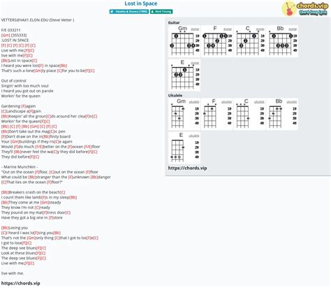 Chord: Lost in Space - tab, song lyric, sheet, guitar, ukulele | chords.vip