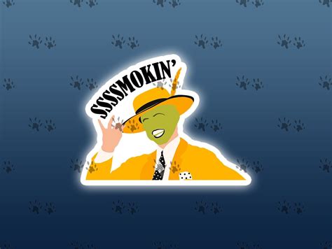 The Mask Smokin' Movie Sticker 90's Movies - Etsy