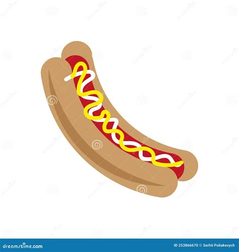 Cartoon Hot Dog. Vector Illustration. Stock Image Stock Vector - Illustration of fast, burger ...