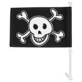 Black pirate skull and bones car window flag | Zazzle