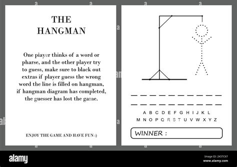 Hangman game page vector, kids activity notebook page. children paper ...