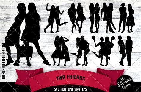 Women Best Friends SVG | People Illustrations ~ Creative Market