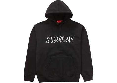 Supreme Script Hooded Sweatshirt Black Men's - SS23 - US