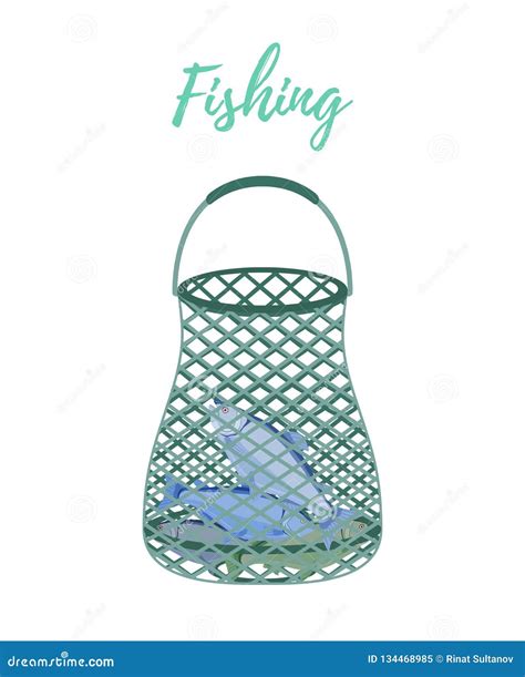 Vector Cartoon Fishnet, Scoop-net for Fishing Stock Vector ...