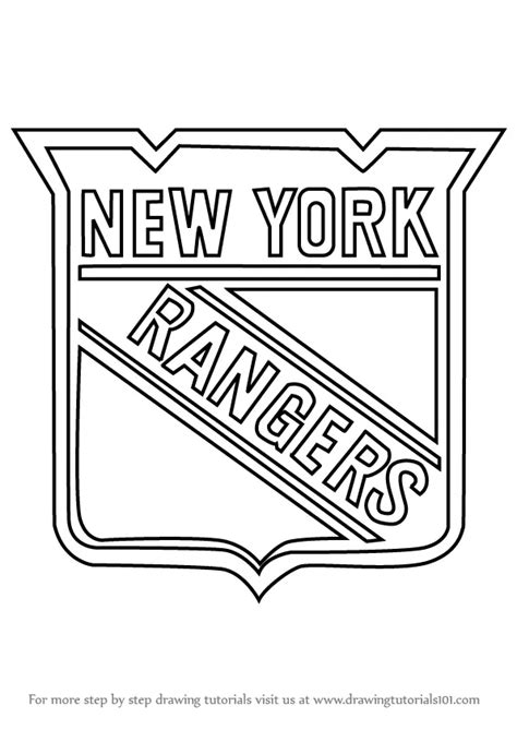 Learn How to Draw New York Rangers Logo (NHL) Step by Step : Drawing ...